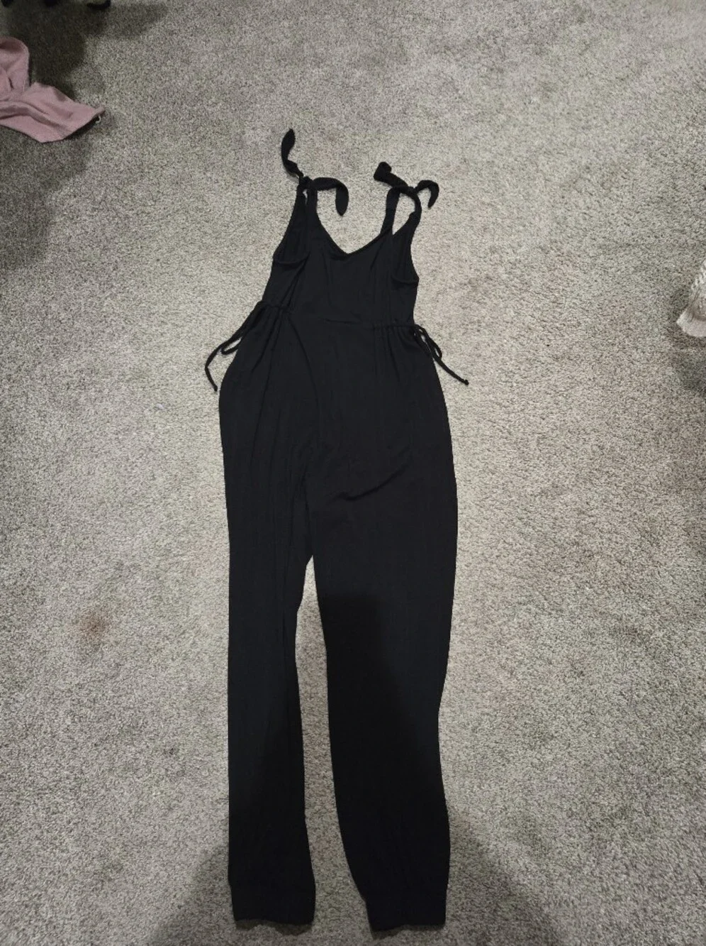Isabel Maternity by Ingrid & Isabel Black Tie-Shoulder Jumpsuit